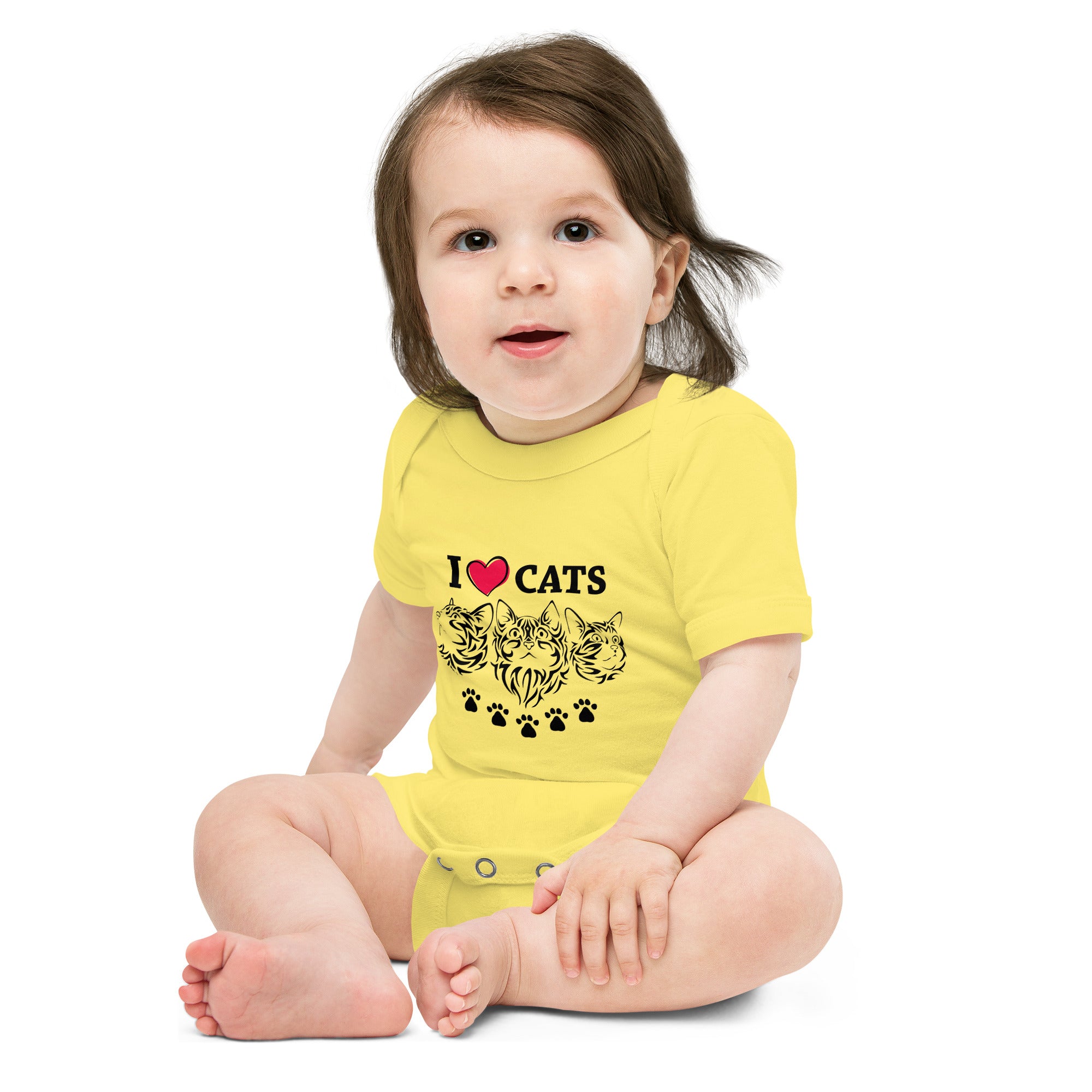 I LOVE CATS - Baby short sleeve one piece