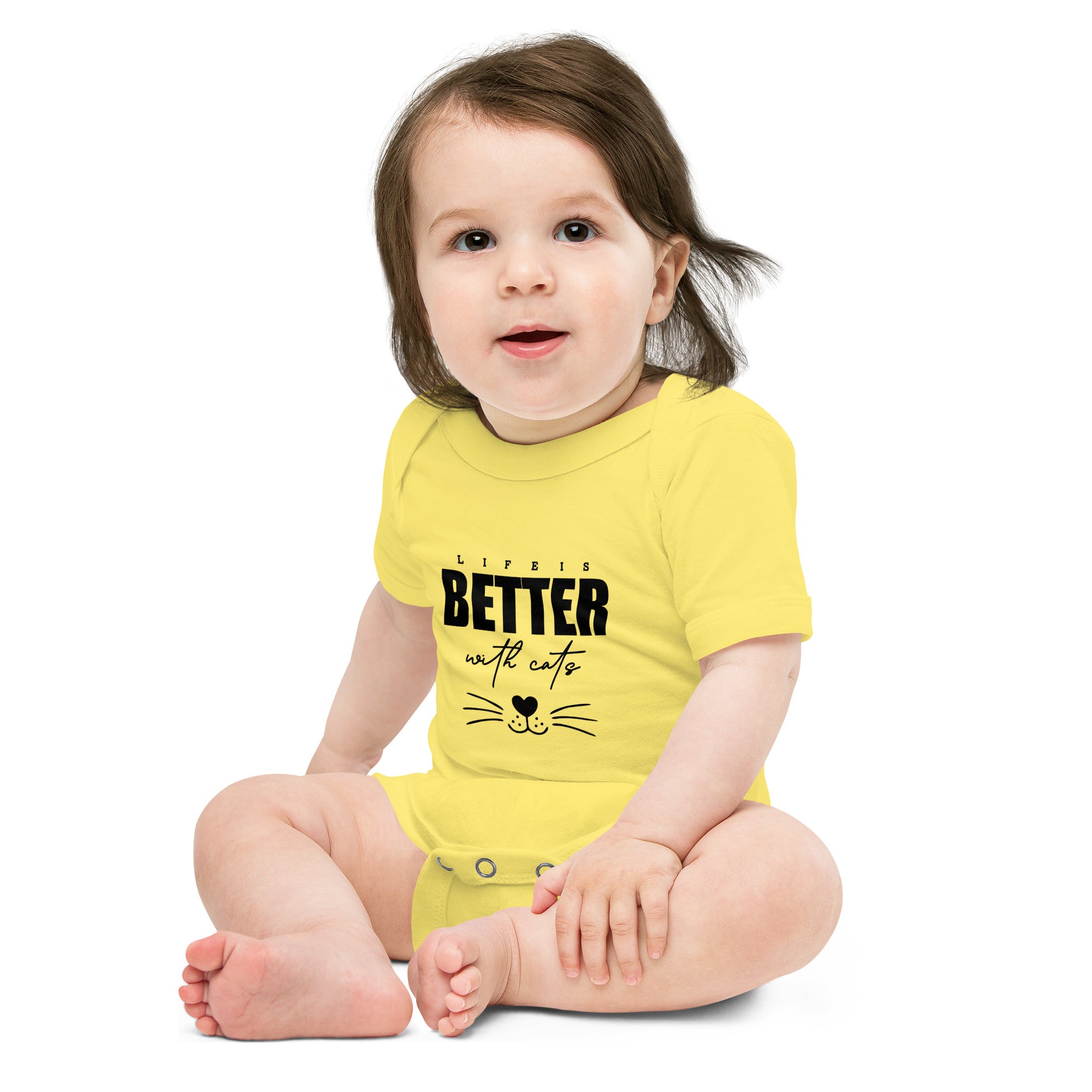 LIFE IS BETTER WITH CATS - Baby short sleeve one piece