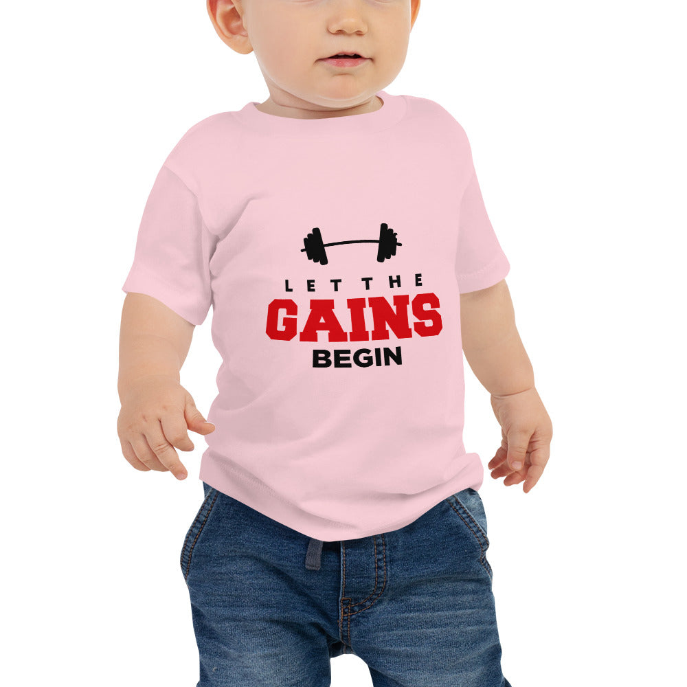 LET THE GAINS BEGIN - Baby Jersey Short Sleeve Tee