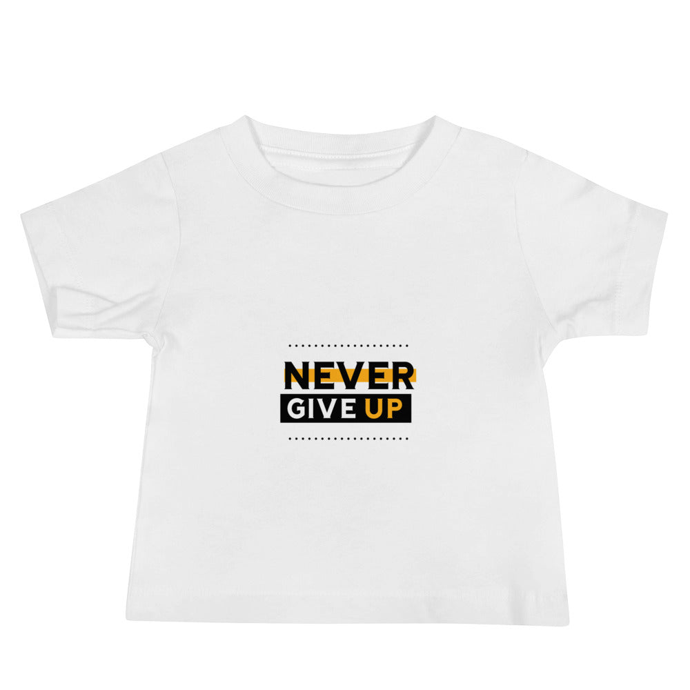 NEVER GIVE UP- Baby Jersey Short Sleeve Tee