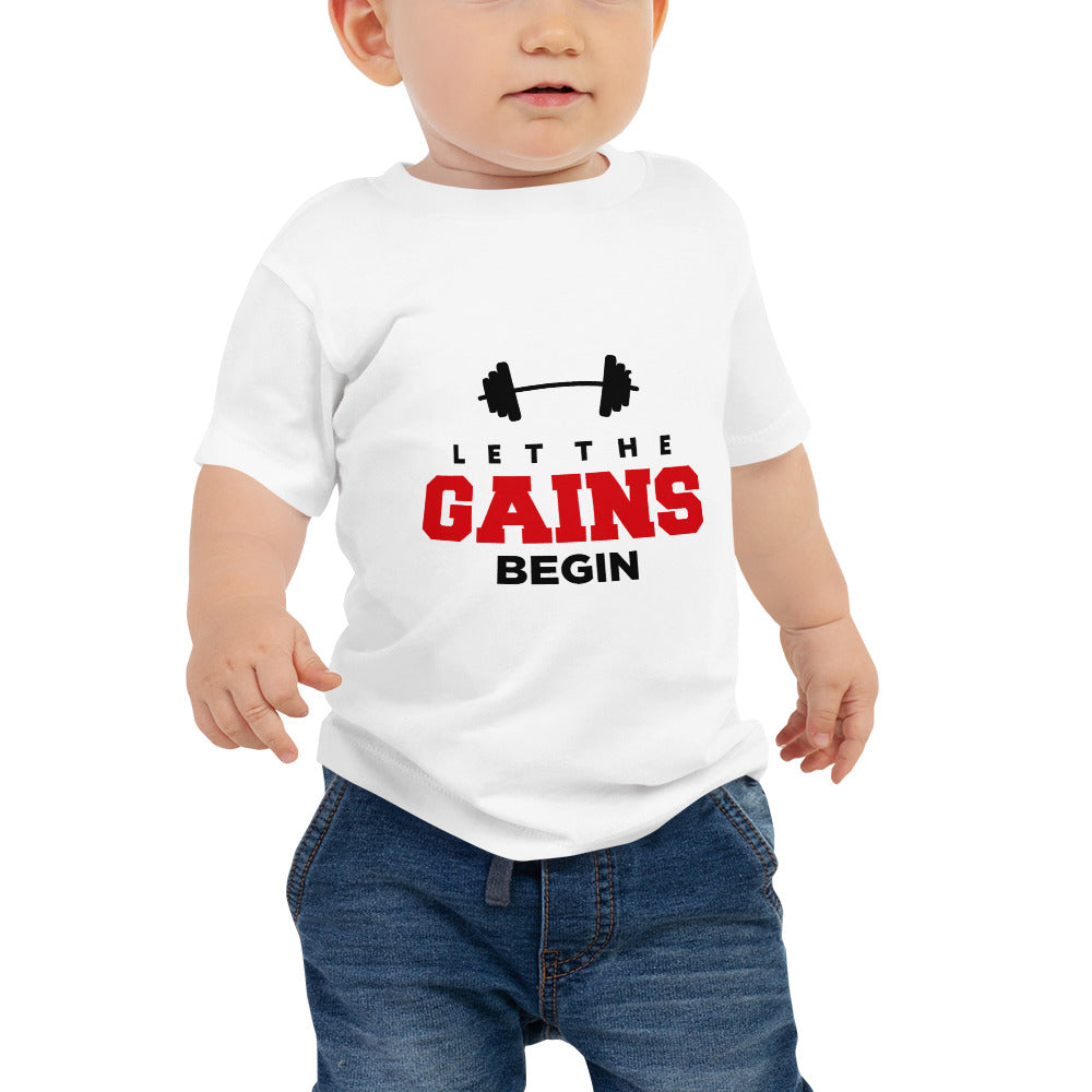 LET THE GAINS BEGIN - Baby Jersey Short Sleeve Tee