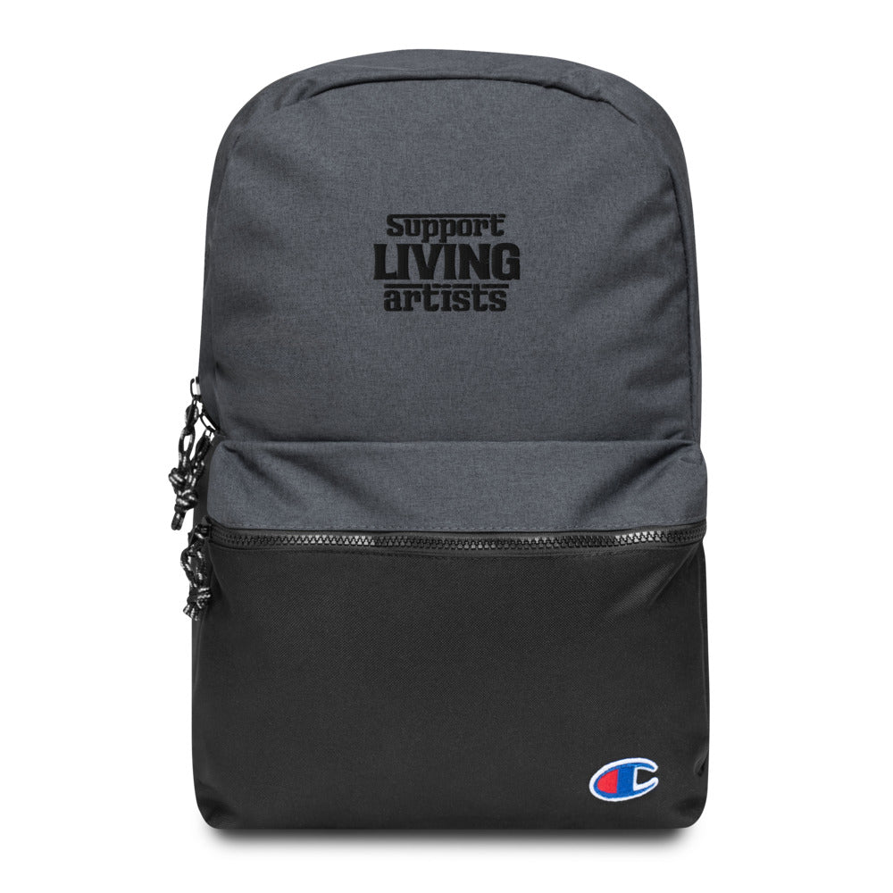 Support living artists- Embroidered Champion Backpack