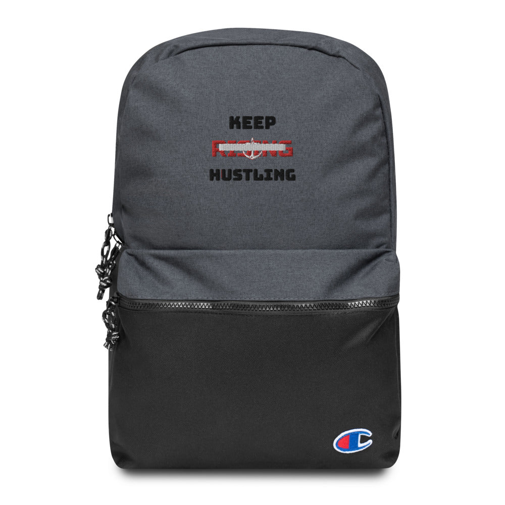 KEEP RISING HUSTLING - Embroidered Champion Backpack