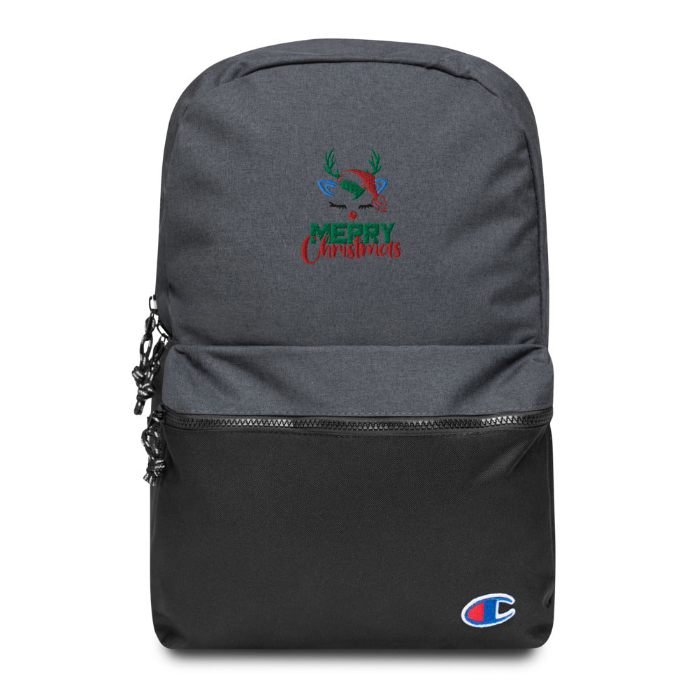 MERRY CHRISTMAS - Embroidered Champion Backpack