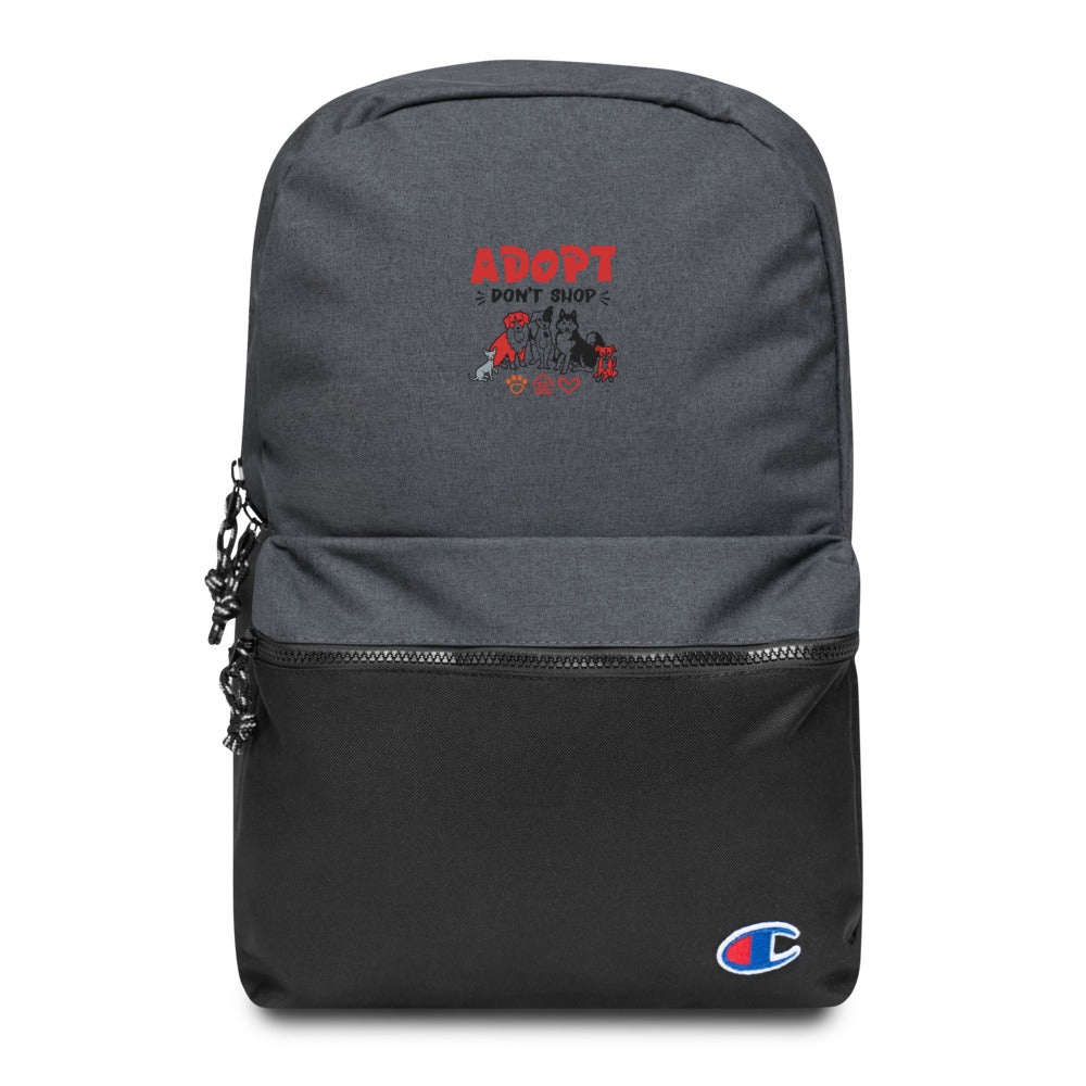 ADOPT DON'T SHOP - Embroidered Champion Backpack