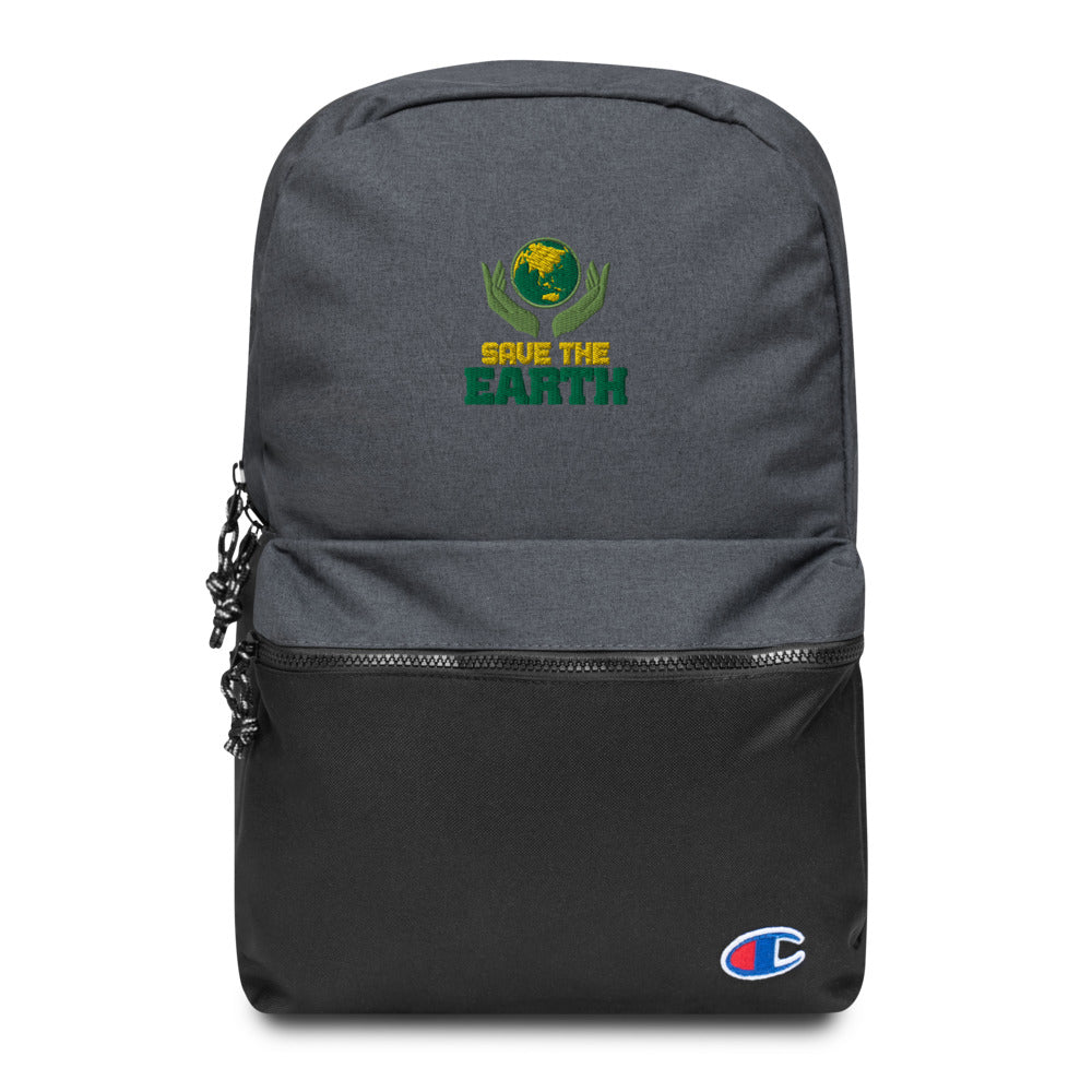 SAVE THE EARTH - Embroidered Champion Backpack