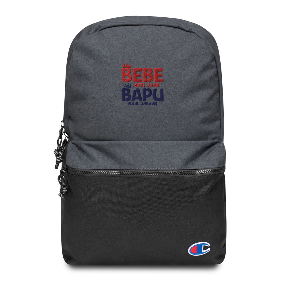 BEBE MERI JAAN BAPU NAAL JAHAAN - Embroidered Champion Backpack