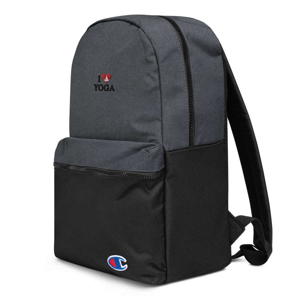 I LOVE YOGA- Embroidered Champion Backpack