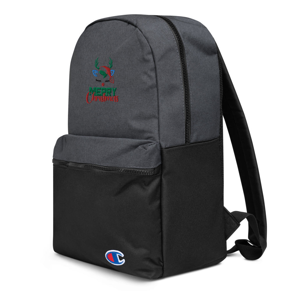 MERRY CHRISTMAS - Embroidered Champion Backpack