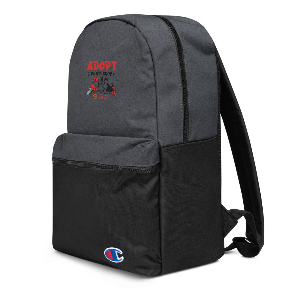 ADOPT DON'T SHOP - Embroidered Champion Backpack