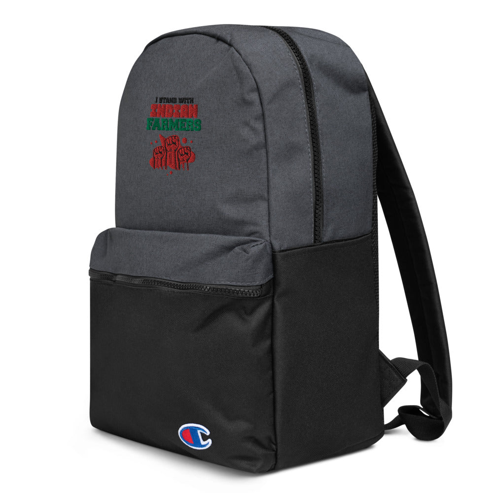 I STAND WITH INDIAN FARMERS - Embroidered Champion Backpack