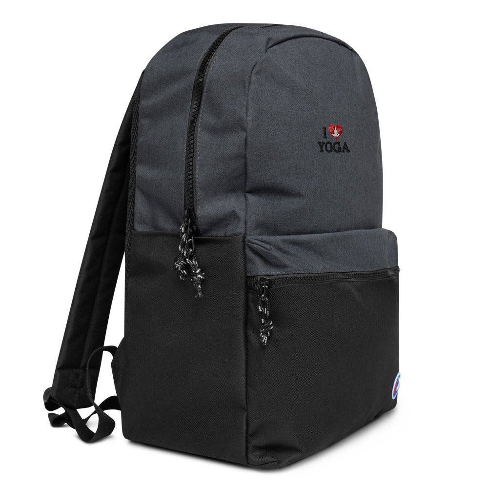 I LOVE YOGA- Embroidered Champion Backpack