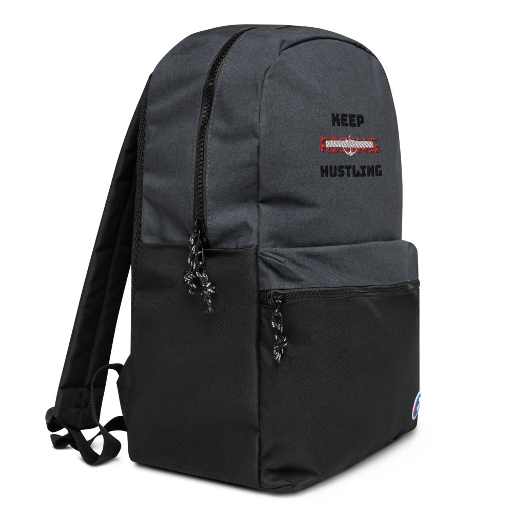 KEEP RISING HUSTLING - Embroidered Champion Backpack