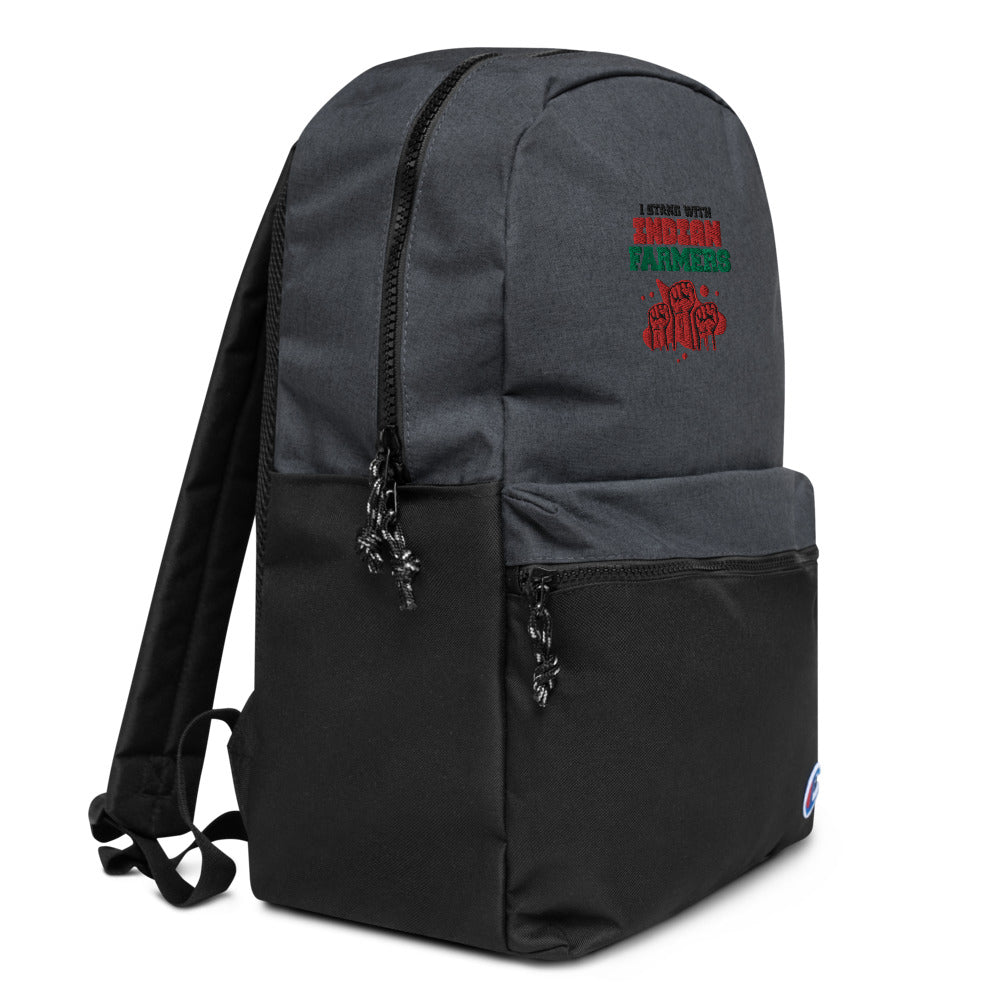 I STAND WITH INDIAN FARMERS - Embroidered Champion Backpack