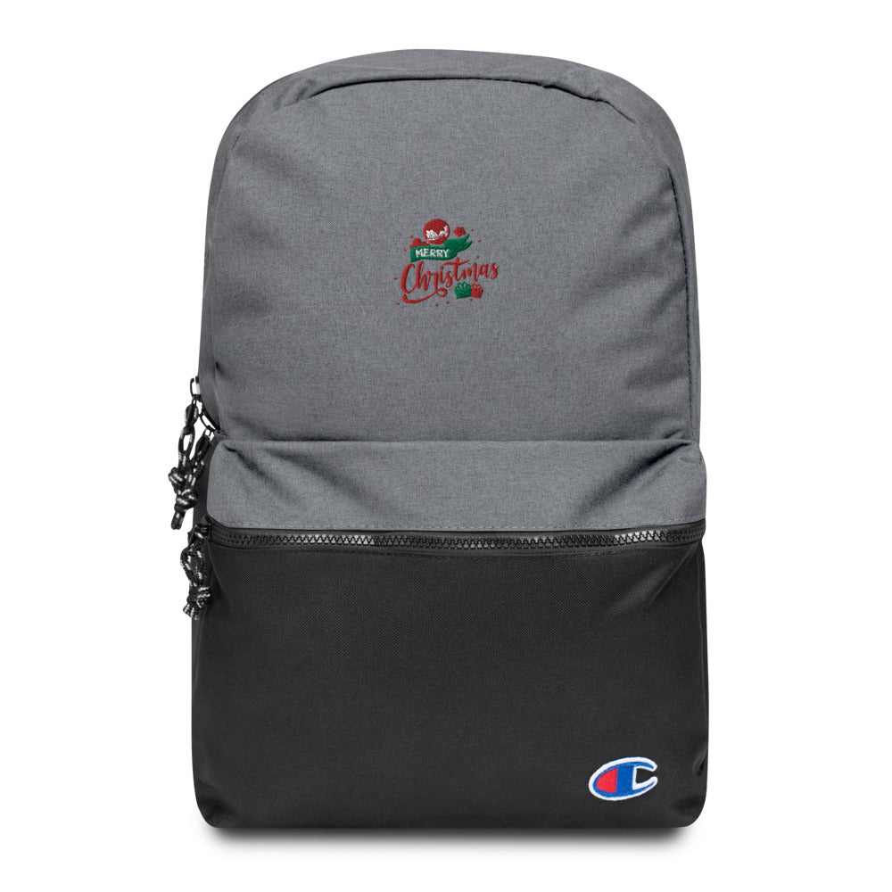 Merry Christmas- Embroidered Champion Backpack