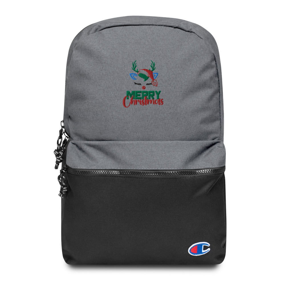 MERRY CHRISTMAS - Embroidered Champion Backpack