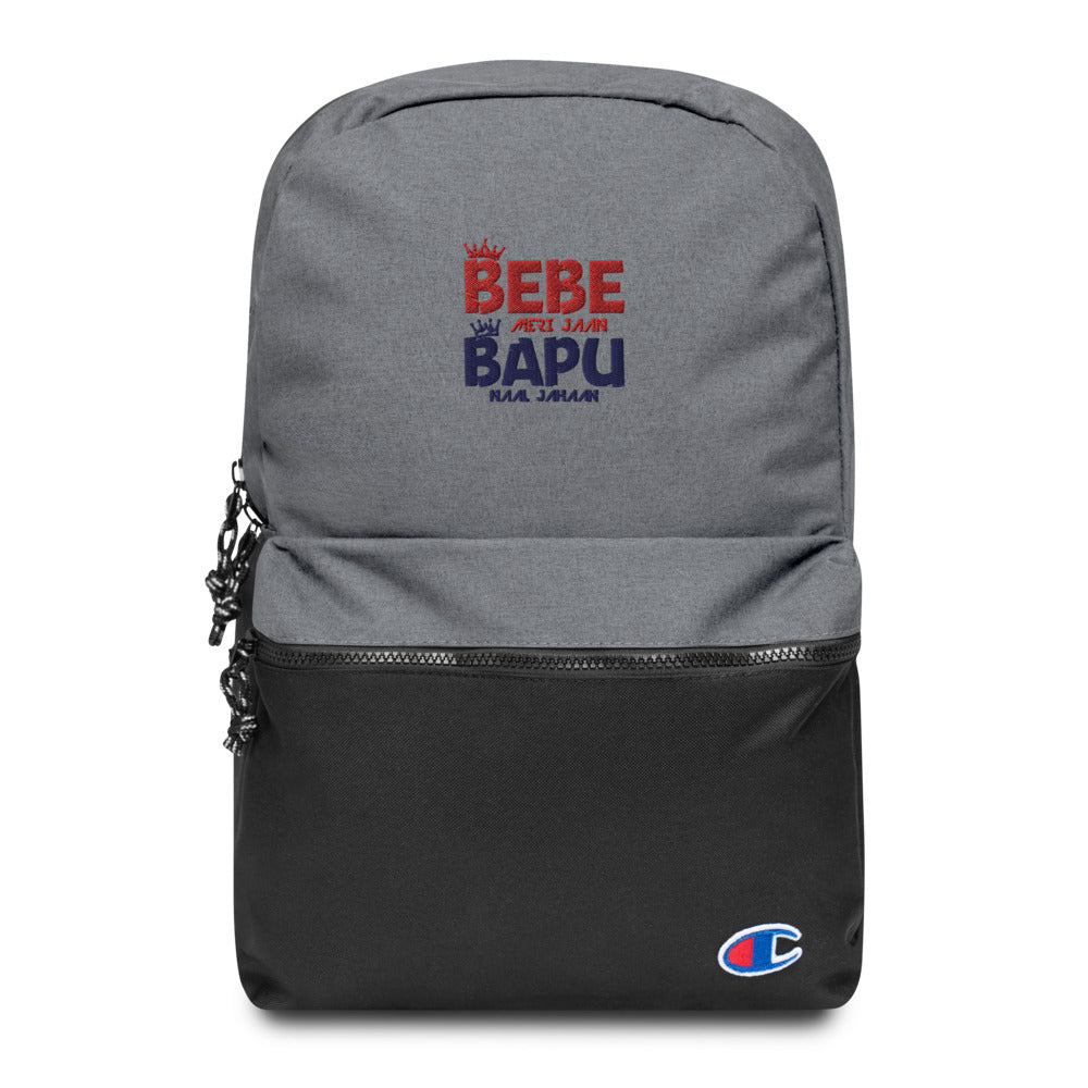 BEBE MERI JAAN BAPU NAAL JAHAAN - Embroidered Champion Backpack