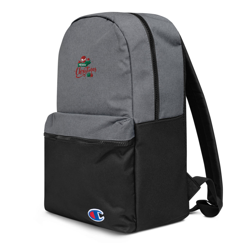 Merry Christmas- Embroidered Champion Backpack