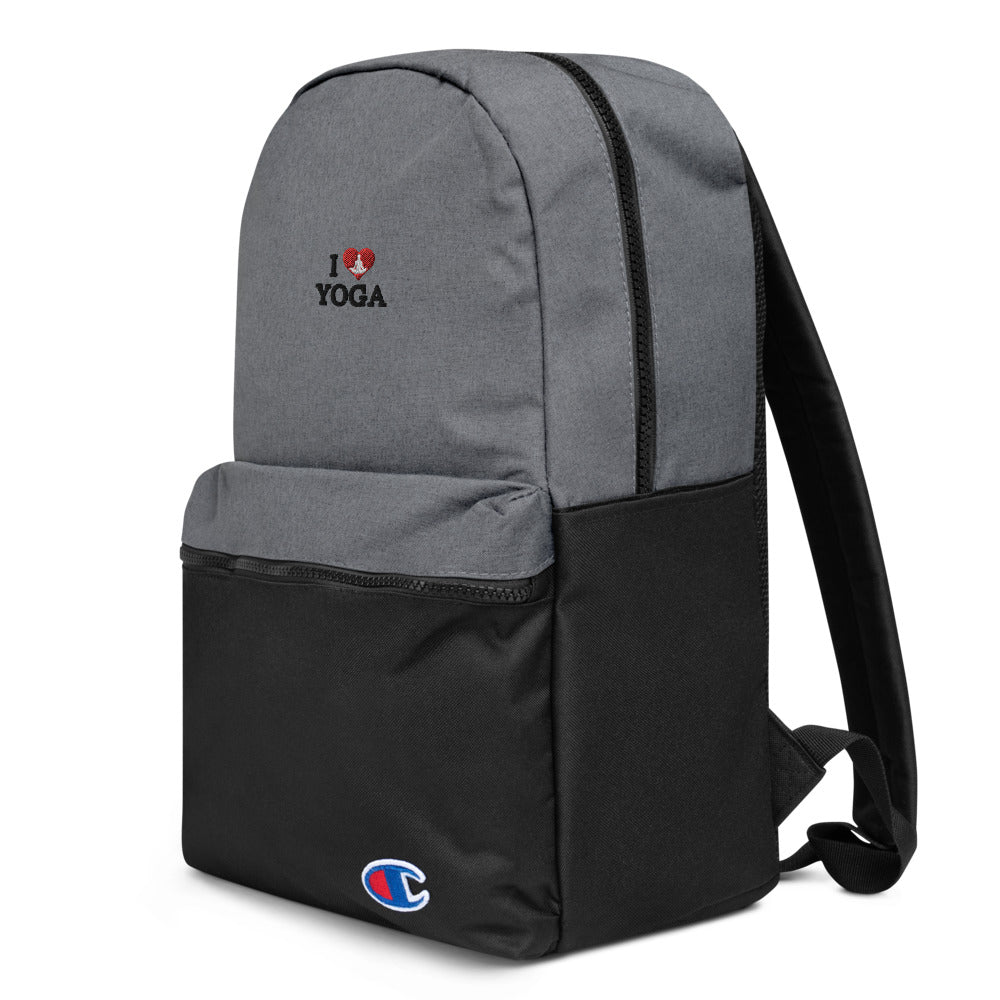 I LOVE YOGA- Embroidered Champion Backpack