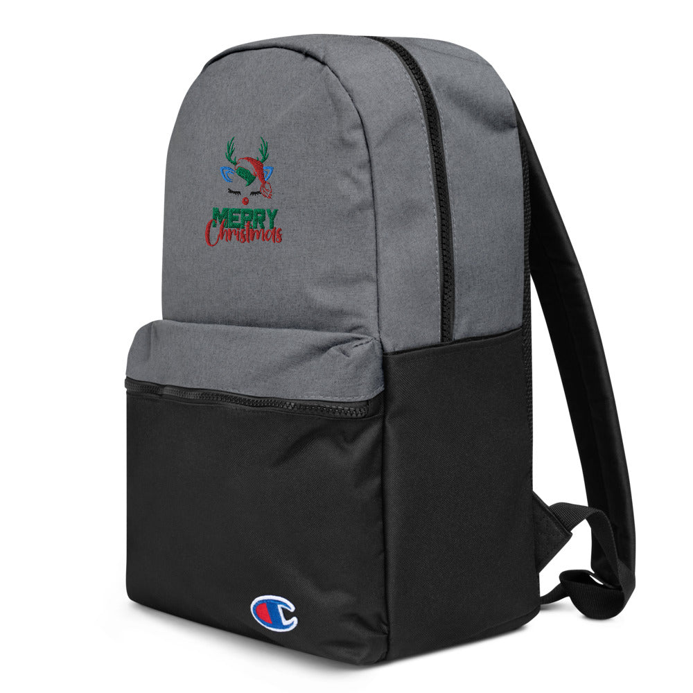 MERRY CHRISTMAS - Embroidered Champion Backpack