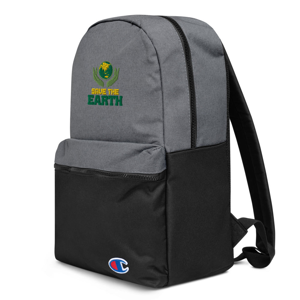 SAVE THE EARTH - Embroidered Champion Backpack