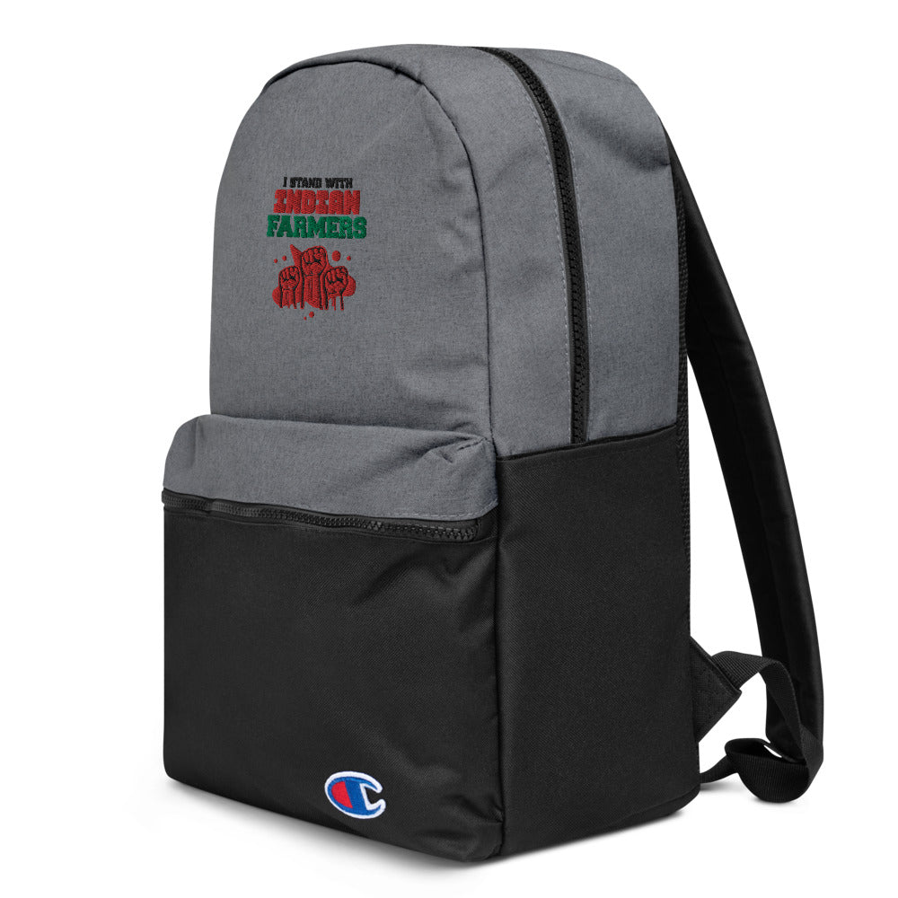 I STAND WITH INDIAN FARMERS - Embroidered Champion Backpack