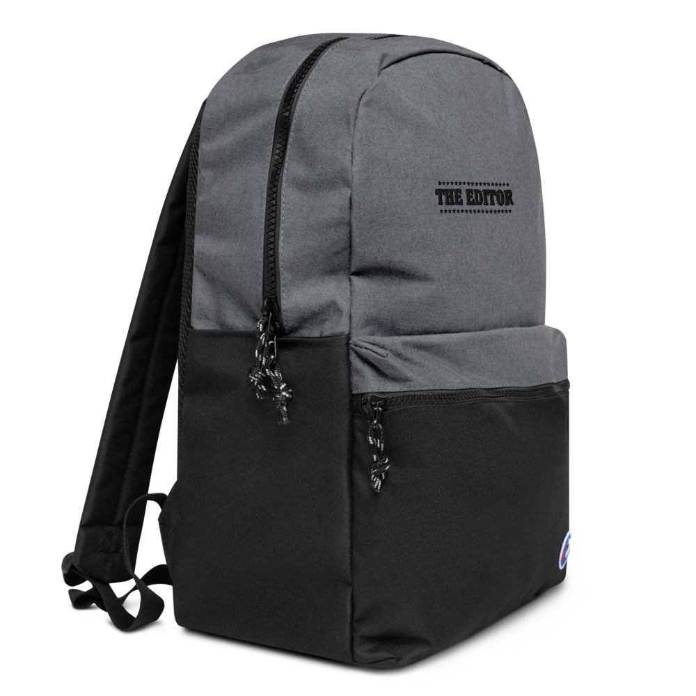 The Editor- Embroidered Champion Backpack