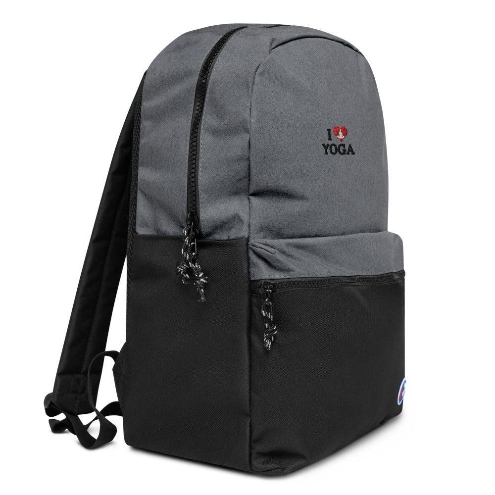 I LOVE YOGA- Embroidered Champion Backpack