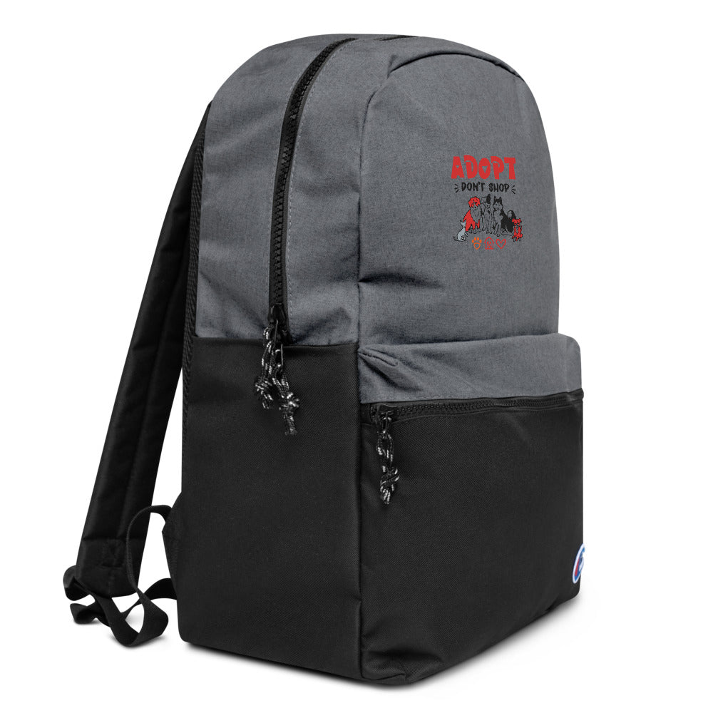 ADOPT DON'T SHOP - Embroidered Champion Backpack