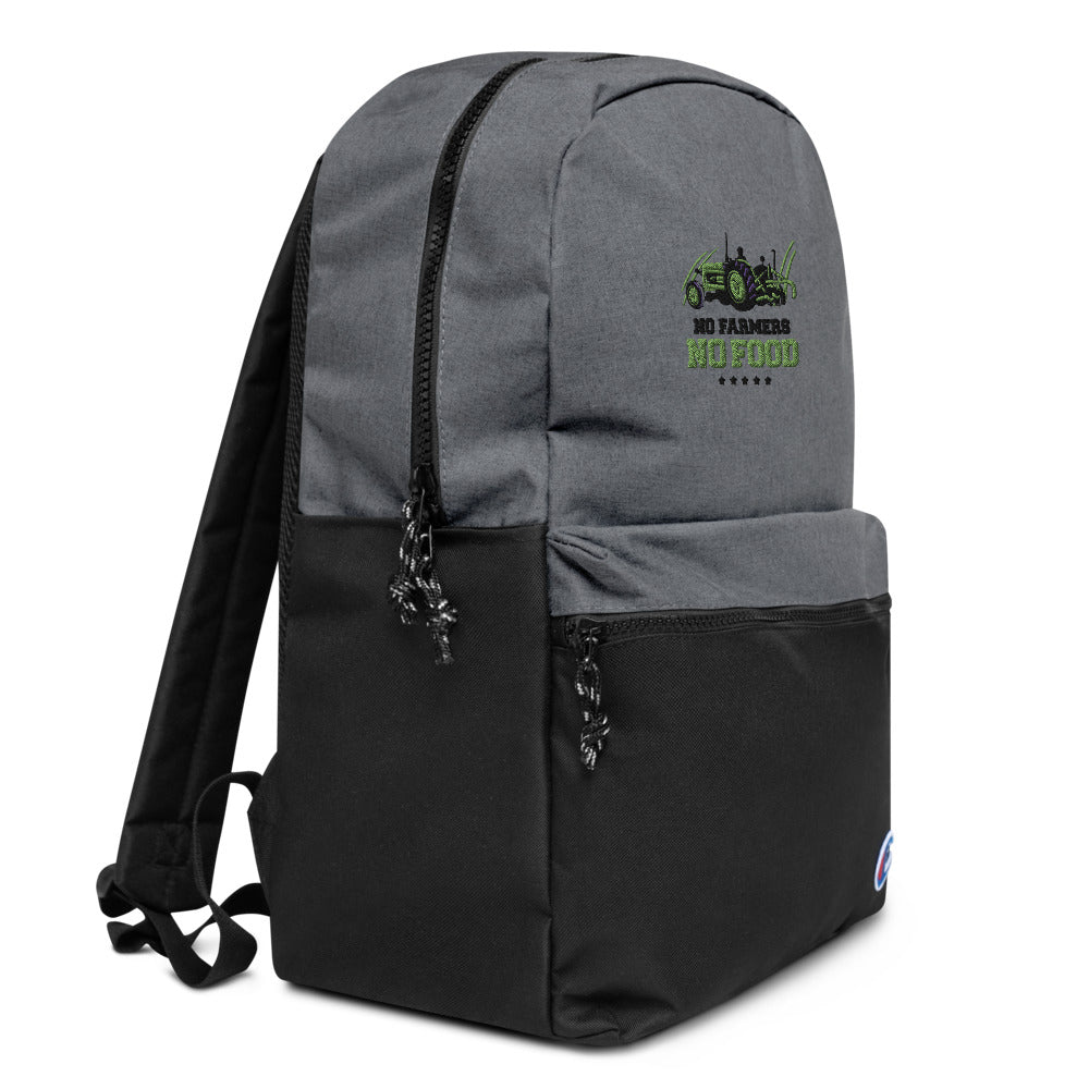 NO FARMERS NO FOOD - Embroidered Champion Backpack