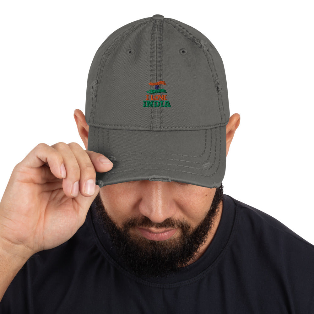 I LOVE INDIA - Distressed Dad Hat