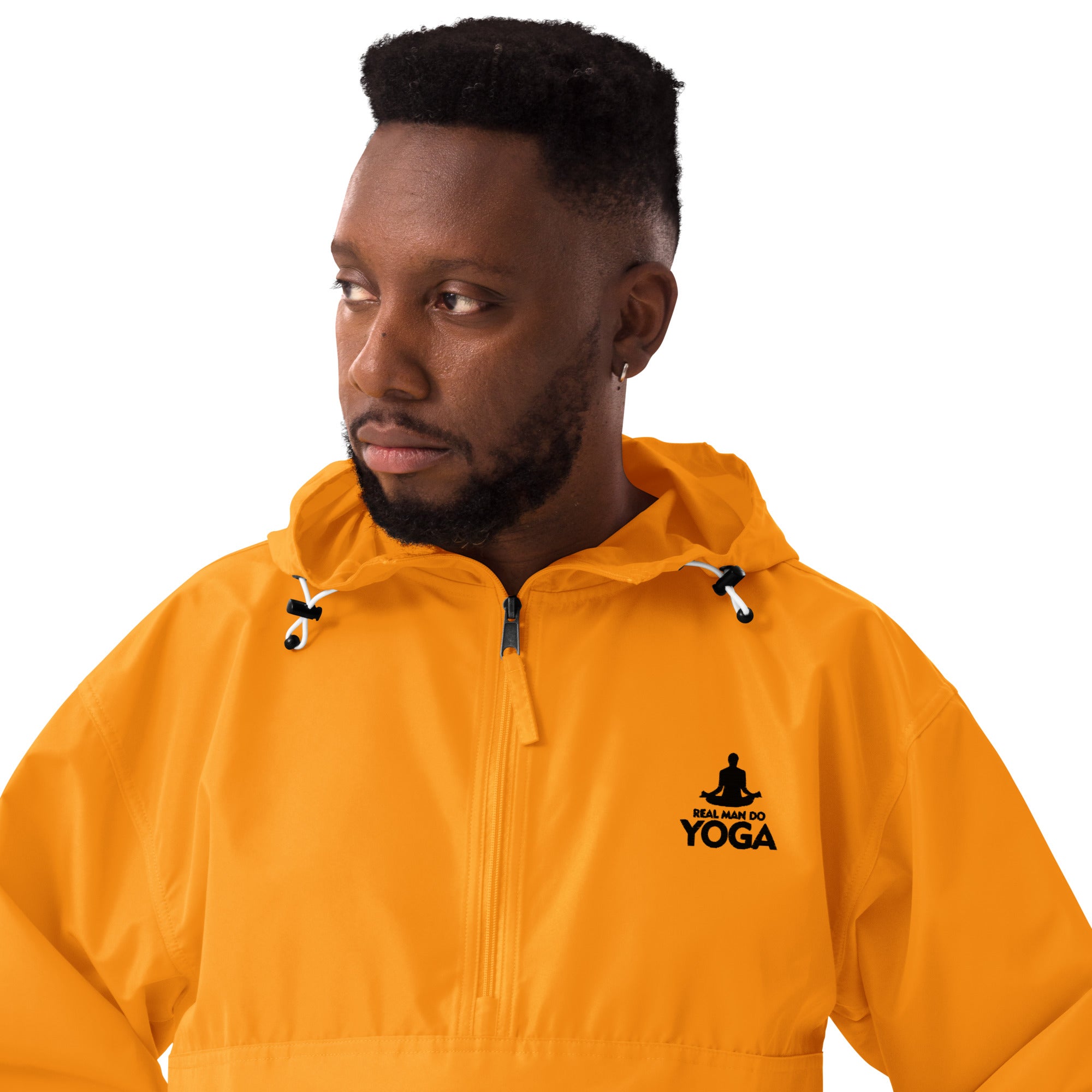 REAL MAN DO YOGA - Embroidered Champion Packable Jacket