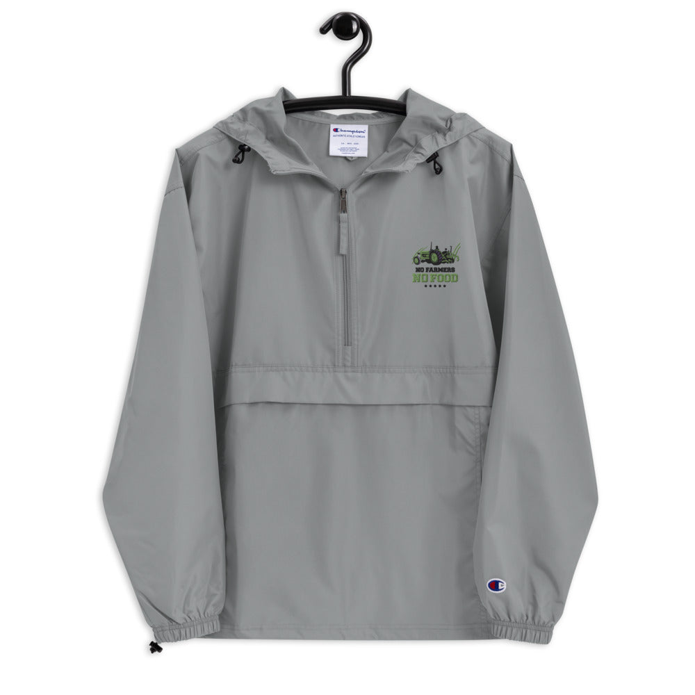 NO FARMERS NO FOOD - Embroidered Champion Packable Jacket