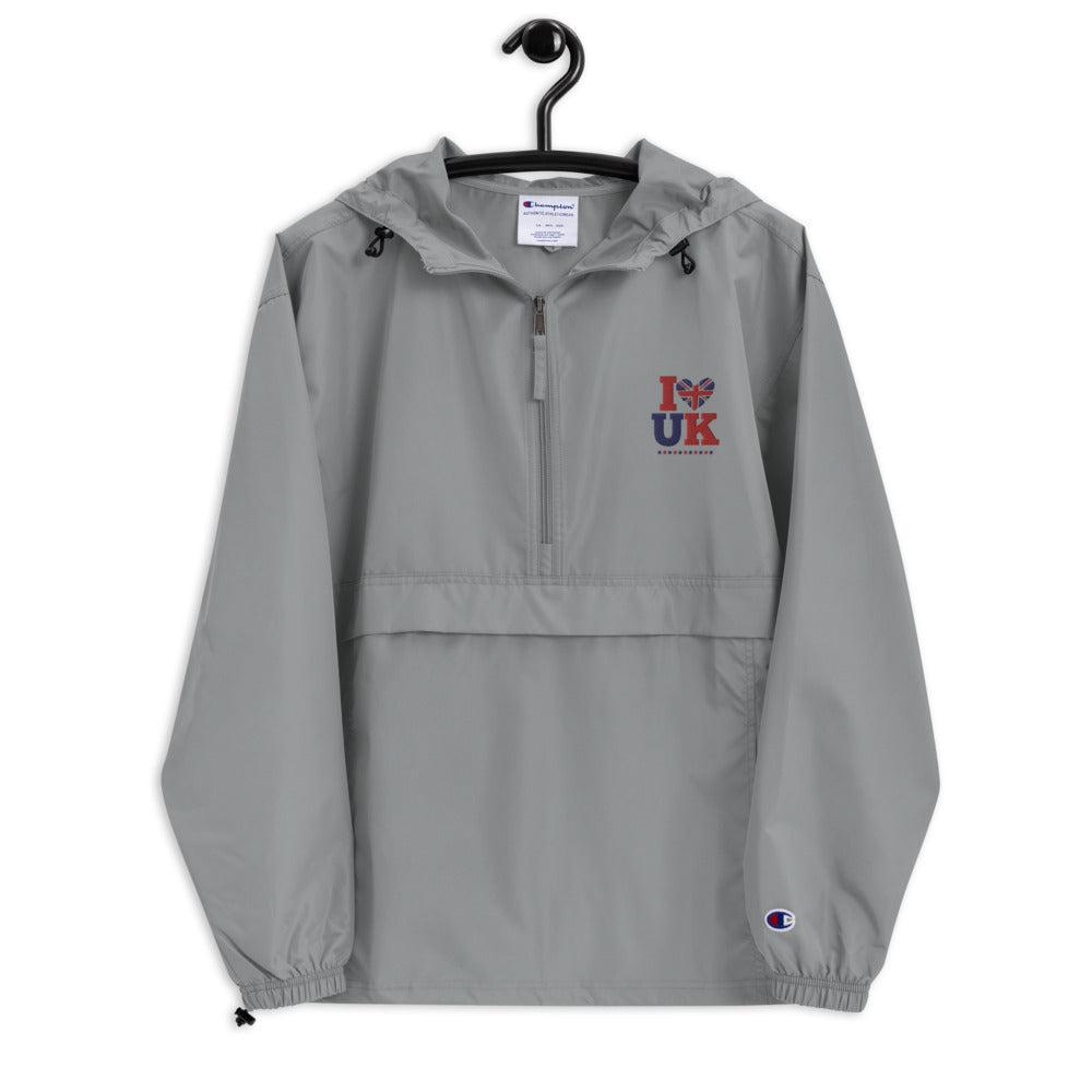 I LOVE UK - Embroidered Champion Packable Jacket