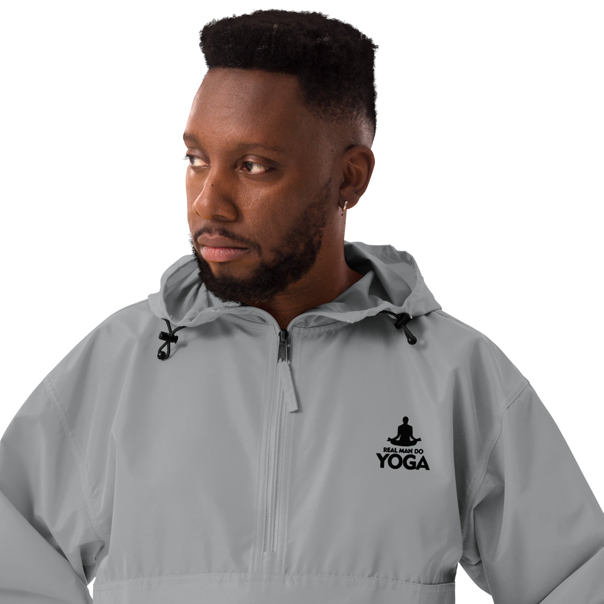 REAL MAN DO YOGA - Embroidered Champion Packable Jacket