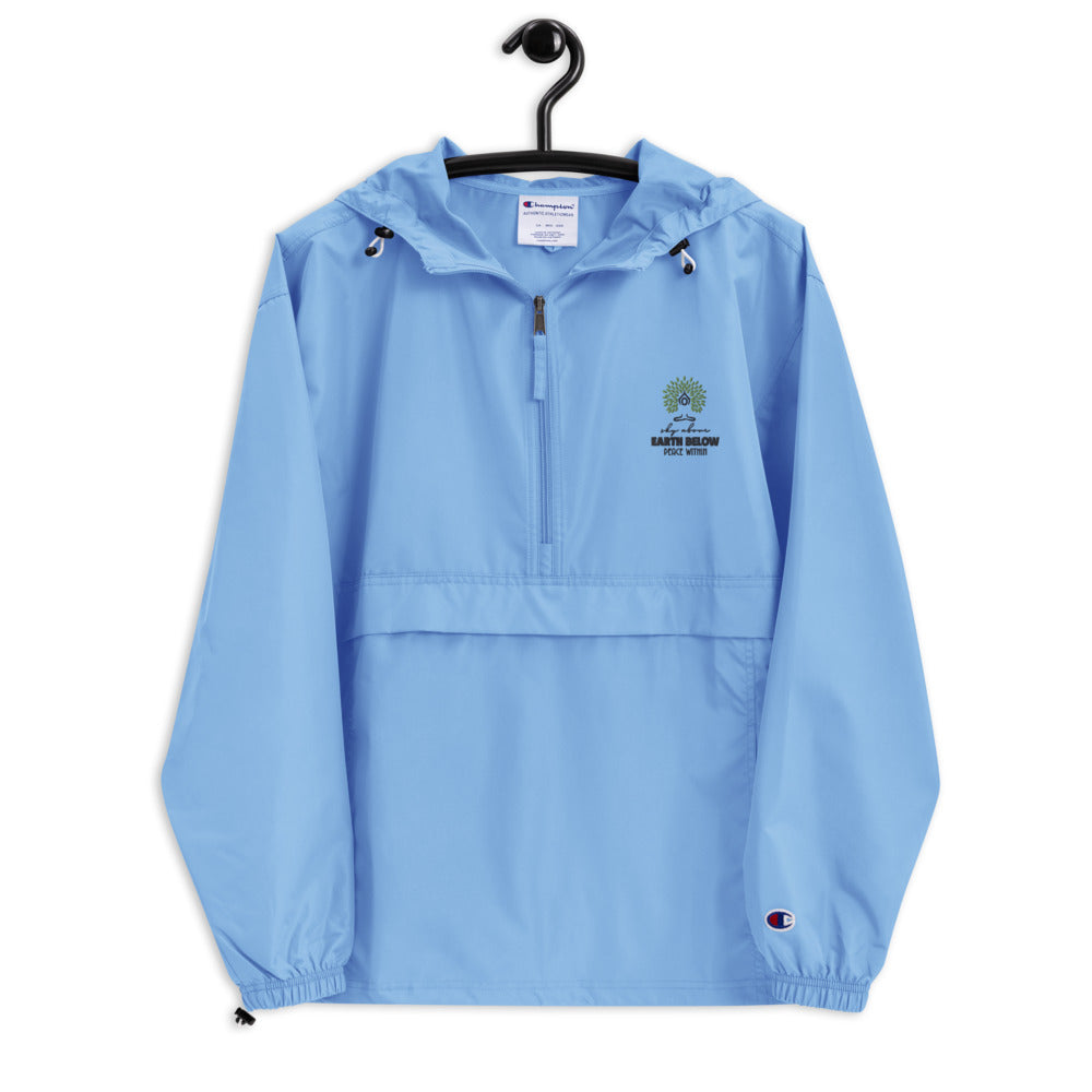 SKY ABOVE EARTH BELOW PEACE WITHIN - Embroidered Champion Packable Jacket
