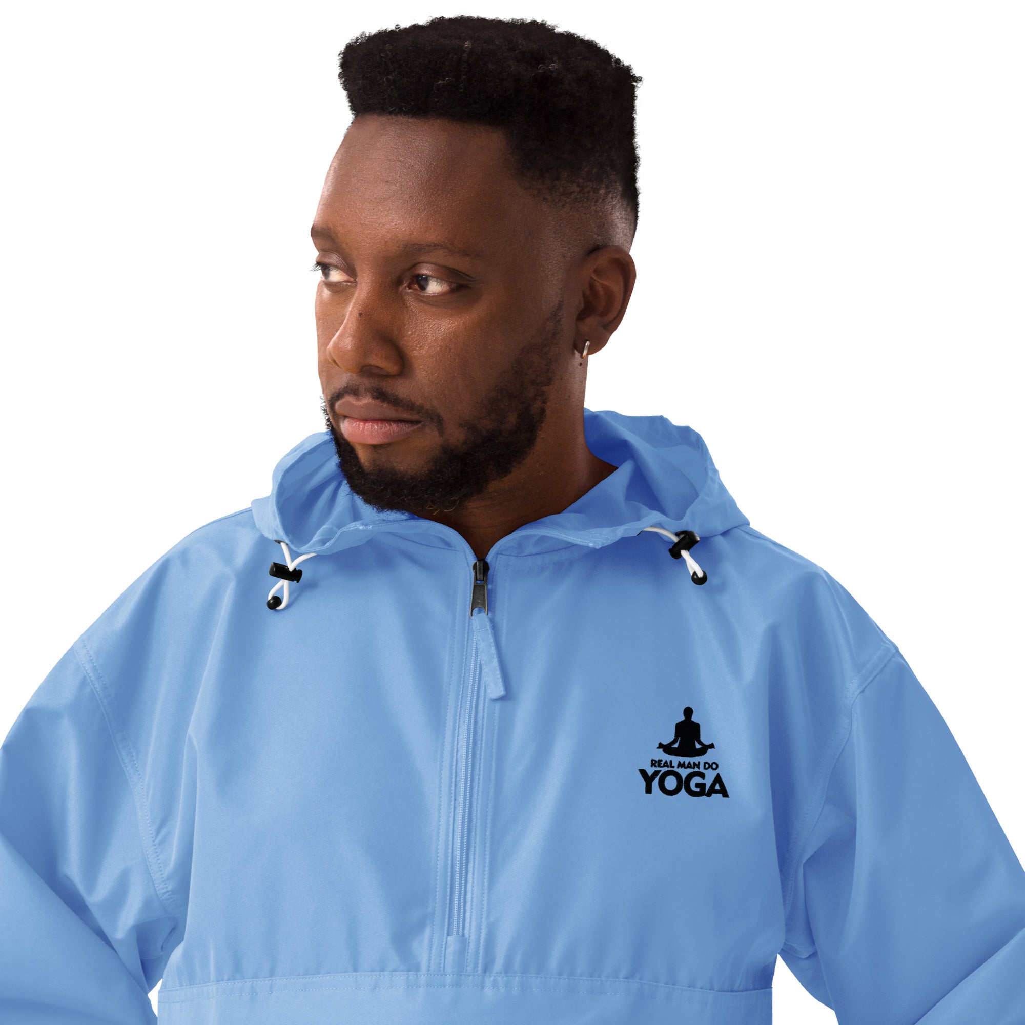 REAL MAN DO YOGA - Embroidered Champion Packable Jacket