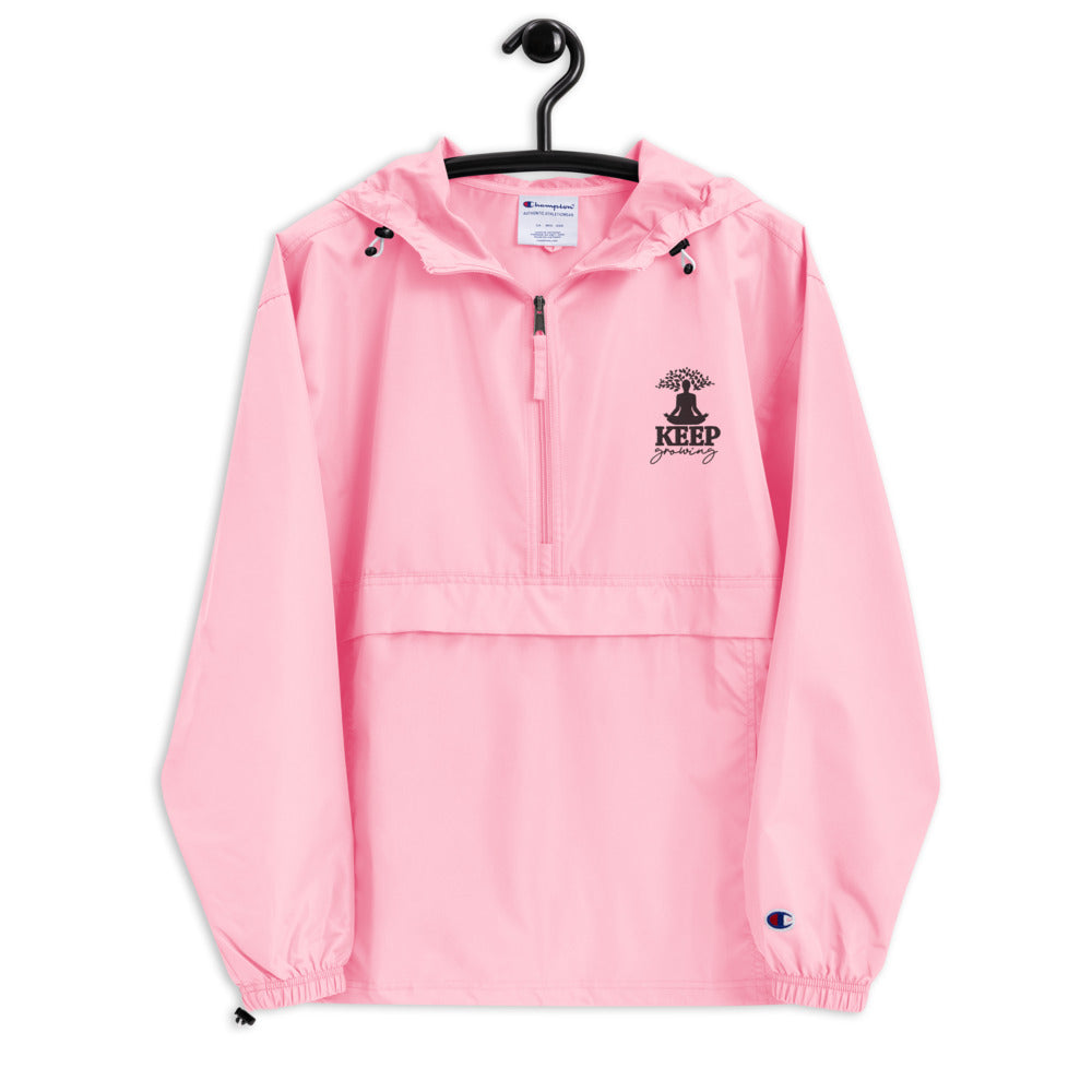 KEEP GROWING - Embroidered Champion Packable Jacket