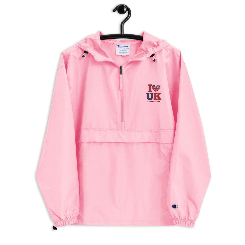 I LOVE UK - Embroidered Champion Packable Jacket
