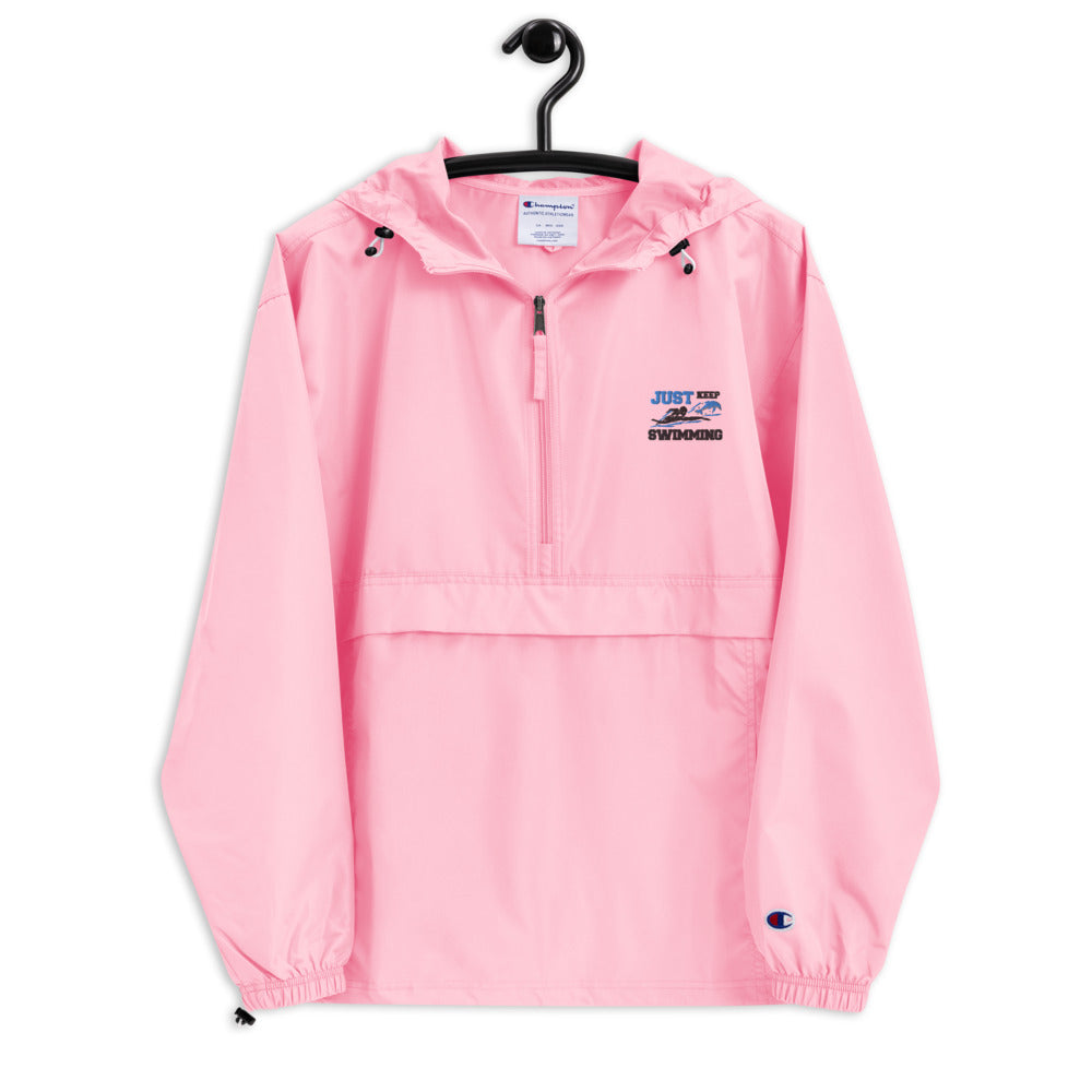 JUST KEEP SWIMMING - Embroidered Champion Packable Jacket