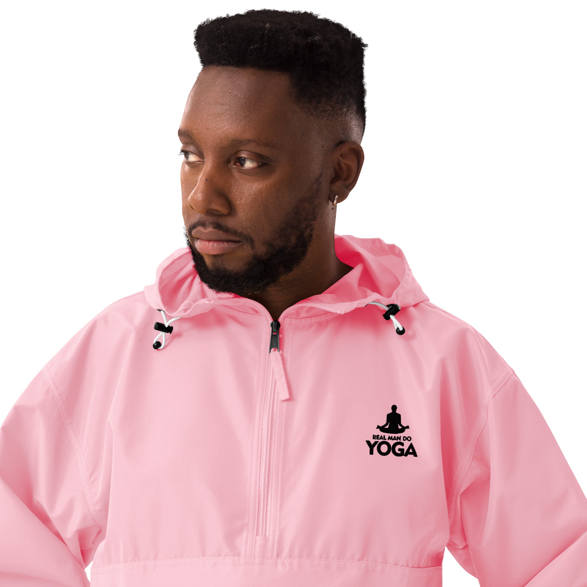 REAL MAN DO YOGA - Embroidered Champion Packable Jacket