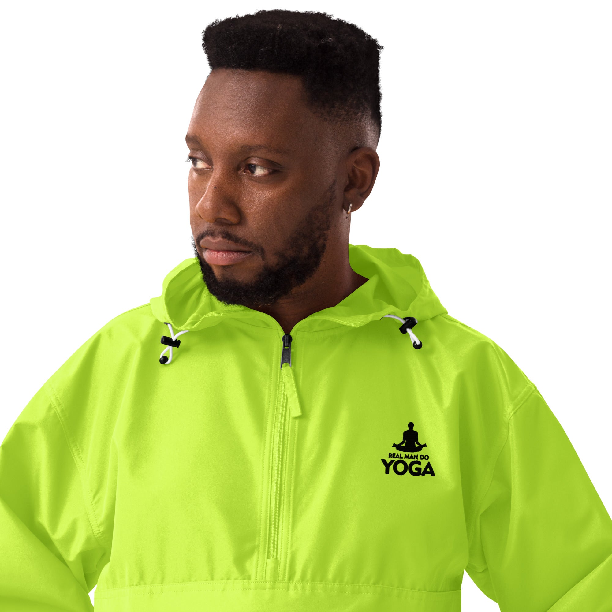 REAL MAN DO YOGA - Embroidered Champion Packable Jacket