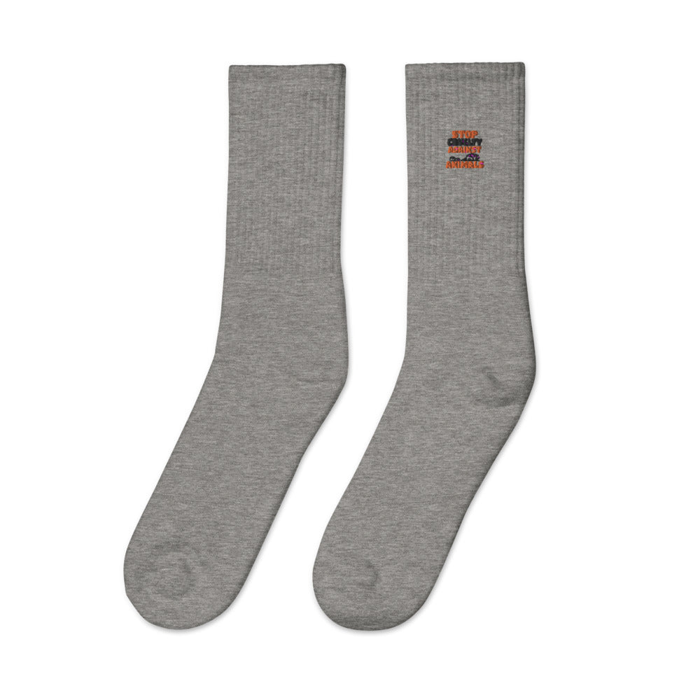 STOP CRUELTY AGAINST ANIMALS - Embroidered socks