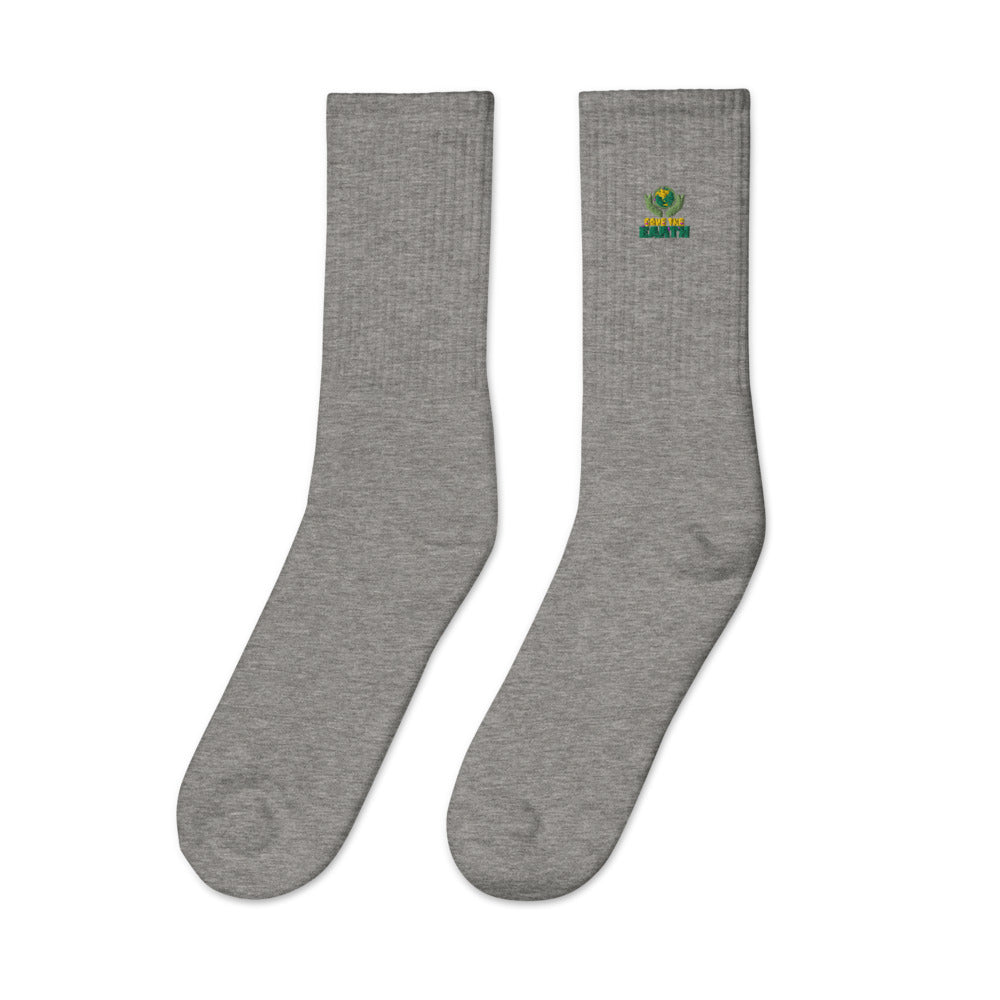 SAVE THE EARTH - Embroidered socks