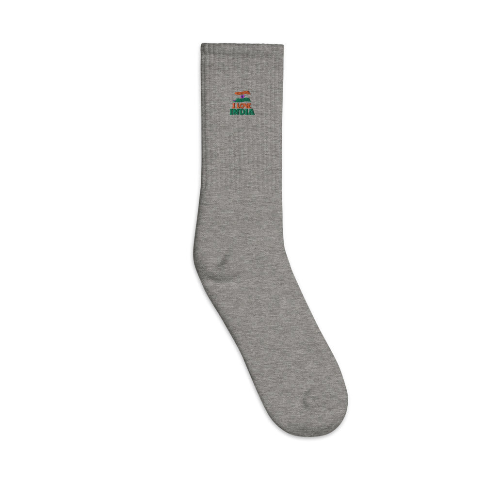 I LOVE INDIA - Embroidered socks