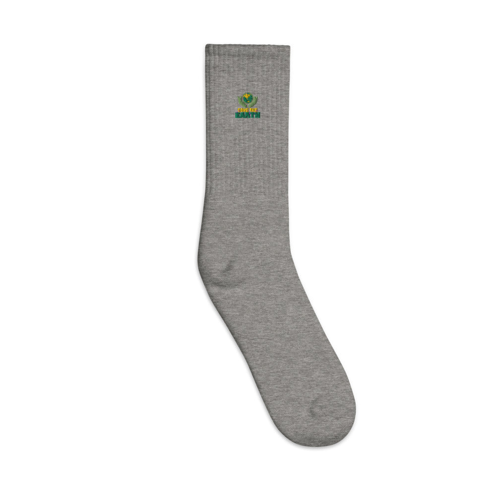 SAVE THE EARTH - Embroidered socks