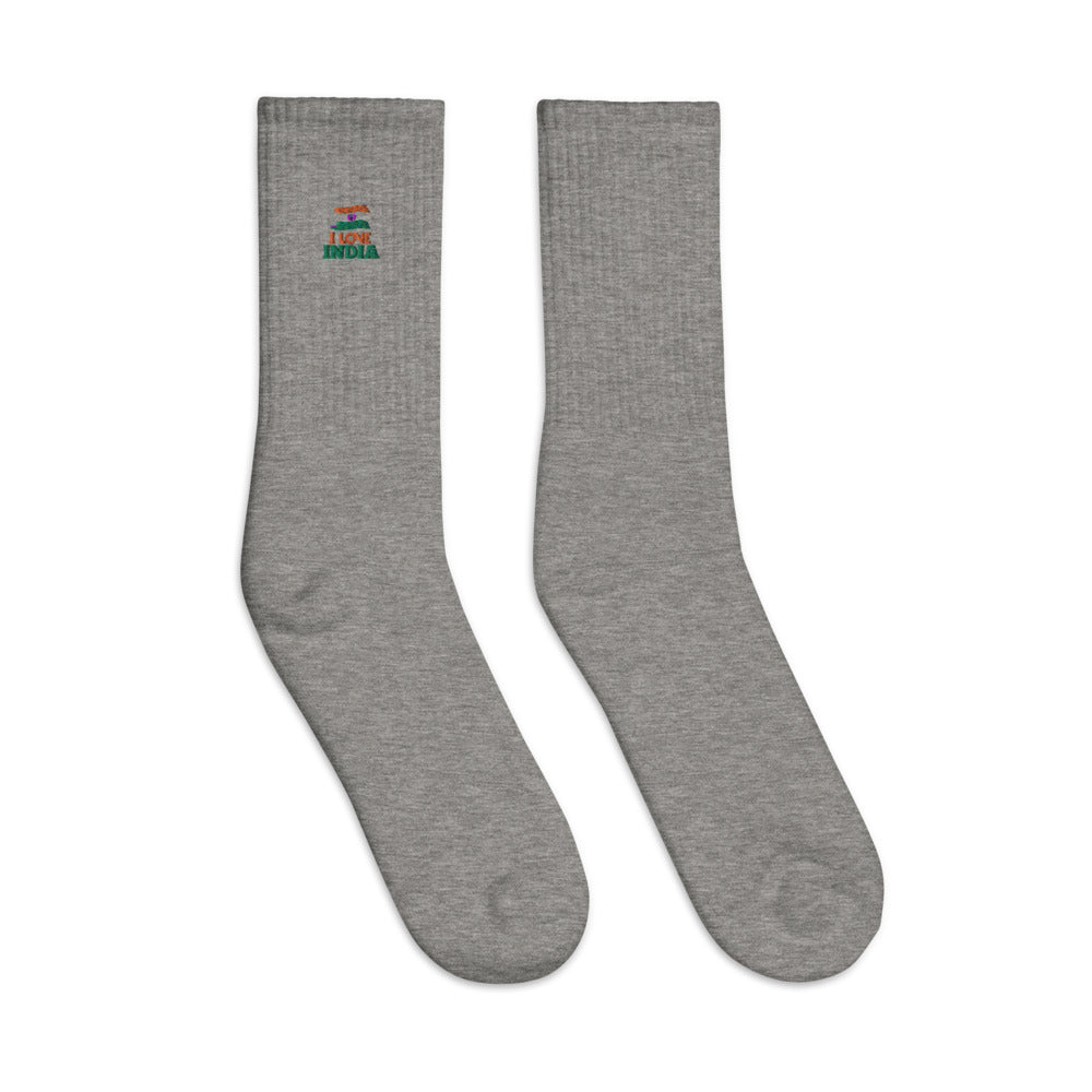 I LOVE INDIA - Embroidered socks