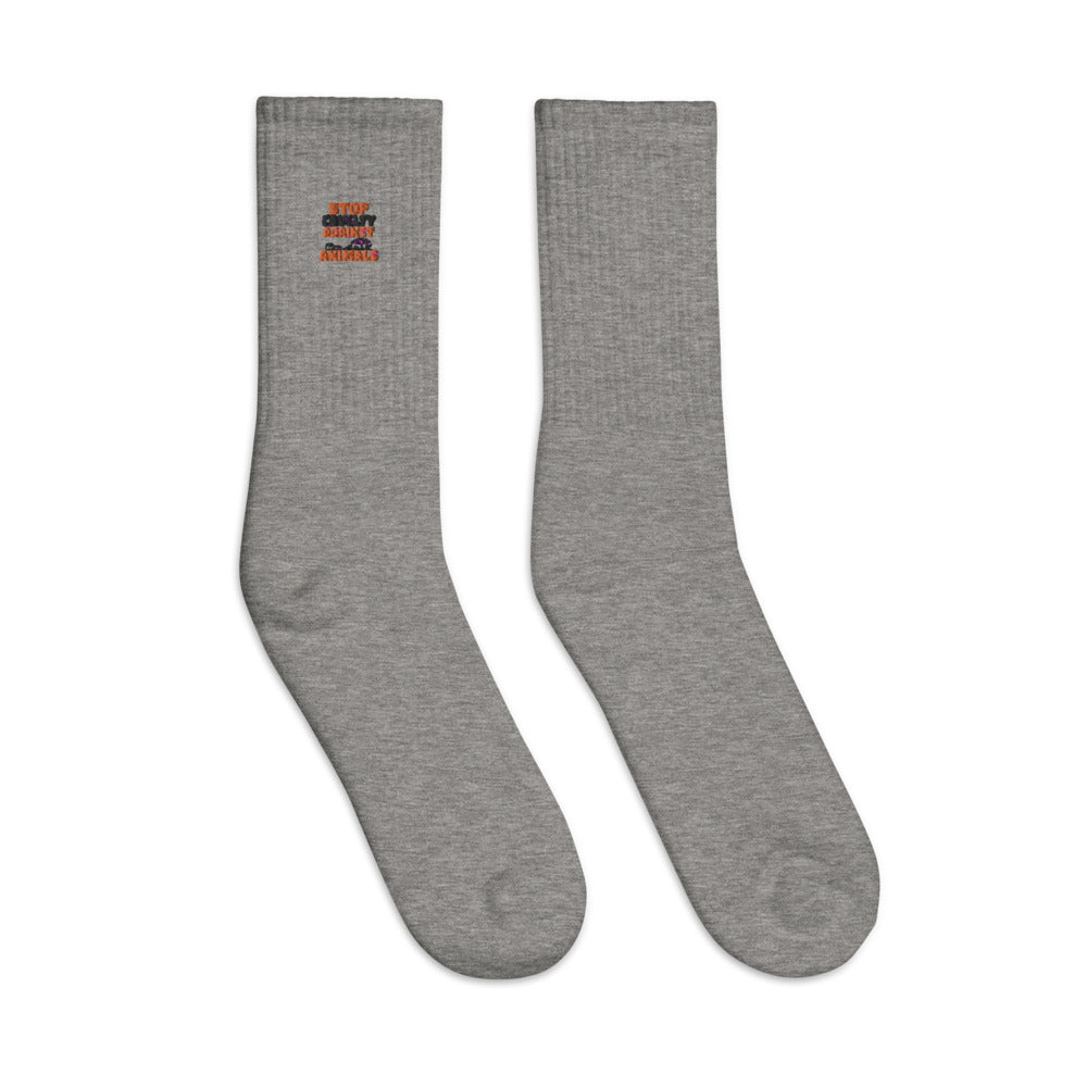 STOP CRUELTY AGAINST ANIMALS - Embroidered socks