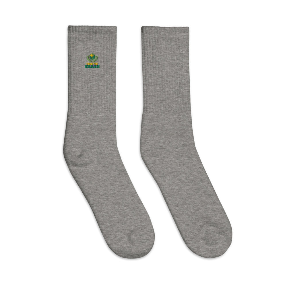 SAVE THE EARTH - Embroidered socks