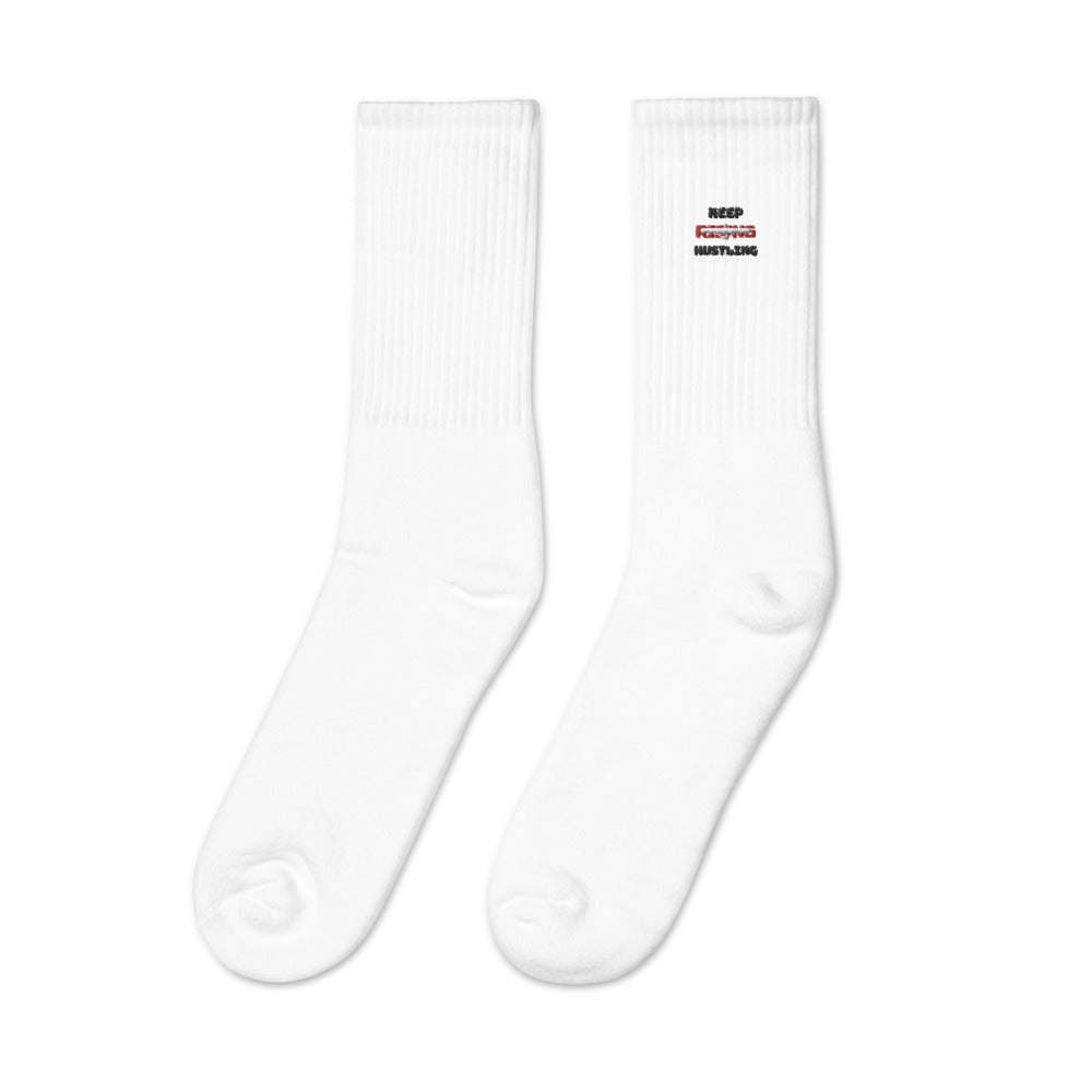 KEEP RISING HUSTLING - Embroidered socks